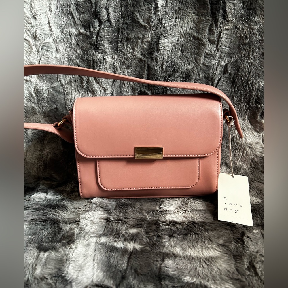 A New Day pink faux leather shoulder bag